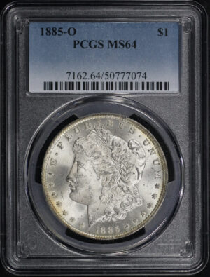 Obverse of this 1885-O Morgan Dollar PCGS MS-64