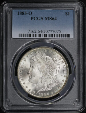 Obverse of this 1885-O Morgan Dollar PCGS MS-64