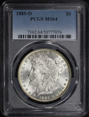 Obverse of this 1885-O Morgan Dollar PCGS MS-64