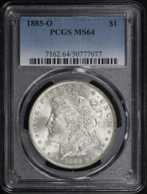 Obverse of this 1885-O Morgan Dollar PCGS MS-64