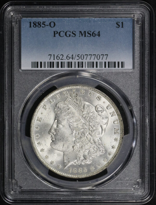 Obverse of this 1885-O Morgan Dollar PCGS MS-64