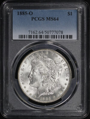 Obverse of this 1885-O Morgan Dollar PCGS MS-64
