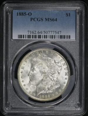Obverse of this 1885-O Morgan Dollar PCGS MS-64