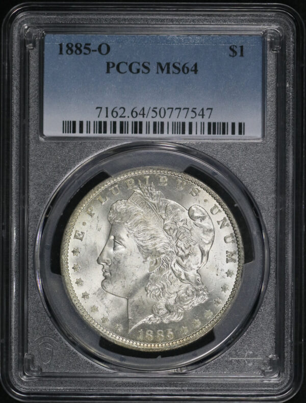 Obverse of this 1885-O Morgan Dollar PCGS MS-64