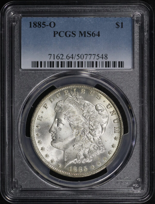 Obverse of this 1885-O Morgan Dollar PCGS MS-64