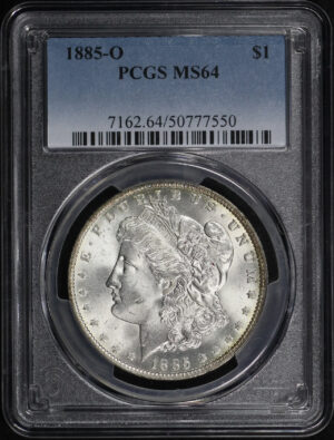 Obverse of this 1885-O Morgan Dollar PCGS MS-64