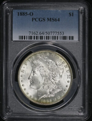 Obverse of this 1885-O Morgan Dollar PCGS MS-64