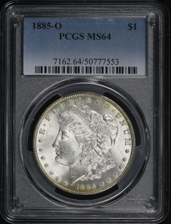 Obverse of this 1885-O Morgan Dollar PCGS MS-64