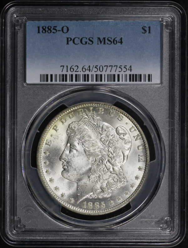 Obverse of this 1885-O Morgan Dollar PCGS MS-64
