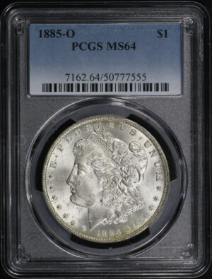 Obverse of this 1885-O Morgan Dollar PCGS MS-64