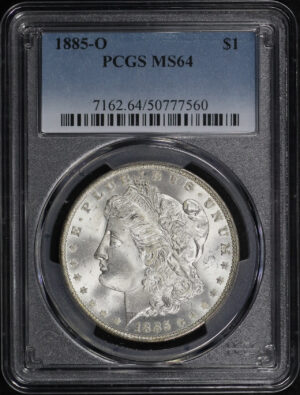 Obverse of this 1885-O Morgan Dollar PCGS MS-64