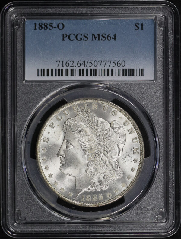 Obverse of this 1885-O Morgan Dollar PCGS MS-64