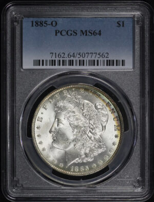 Obverse of this 1885-O Morgan Dollar PCGS MS-64