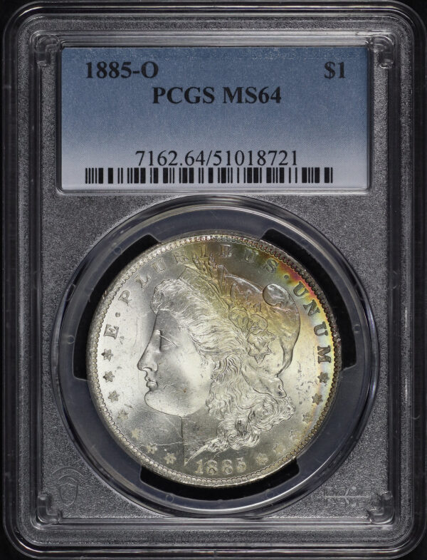 Obverse of this 1885-O Morgan Dollar PCGS MS-64