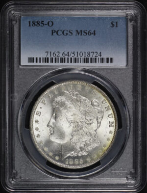 Obverse of this 1885-O Morgan Dollar PCGS MS-64