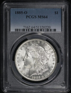 Obverse of this 1885-O Morgan Dollar PCGS MS-64