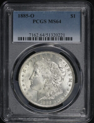 Obverse of this 1885-O Morgan Dollar PCGS MS-64
