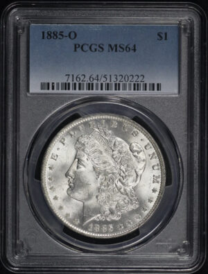 Obverse of this 1885-O Morgan Dollar PCGS MS-64