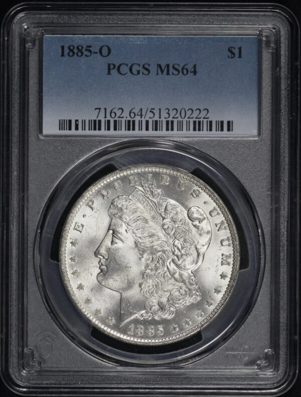 Obverse of this 1885-O Morgan Dollar PCGS MS-64