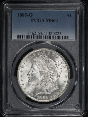 Obverse of this 1885-O Morgan Dollar PCGS MS-64