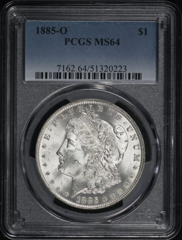Obverse of this 1885-O Morgan Dollar PCGS MS-64