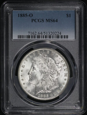 Obverse of this 1885-O Morgan Dollar PCGS MS-64