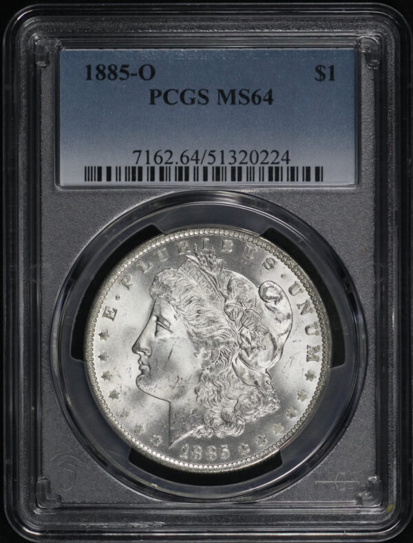 Obverse of this 1885-O Morgan Dollar PCGS MS-64