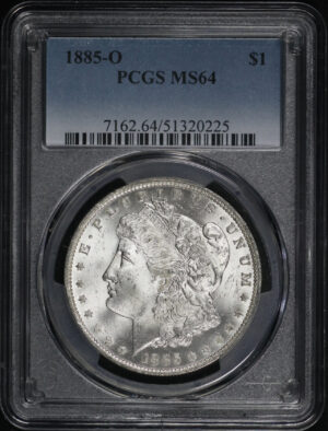 Obverse of this 1885-O Morgan Dollar PCGS MS-64
