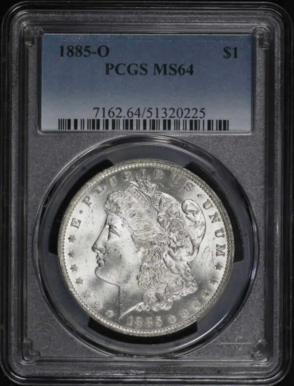 Obverse of this 1885-O Morgan Dollar PCGS MS-64