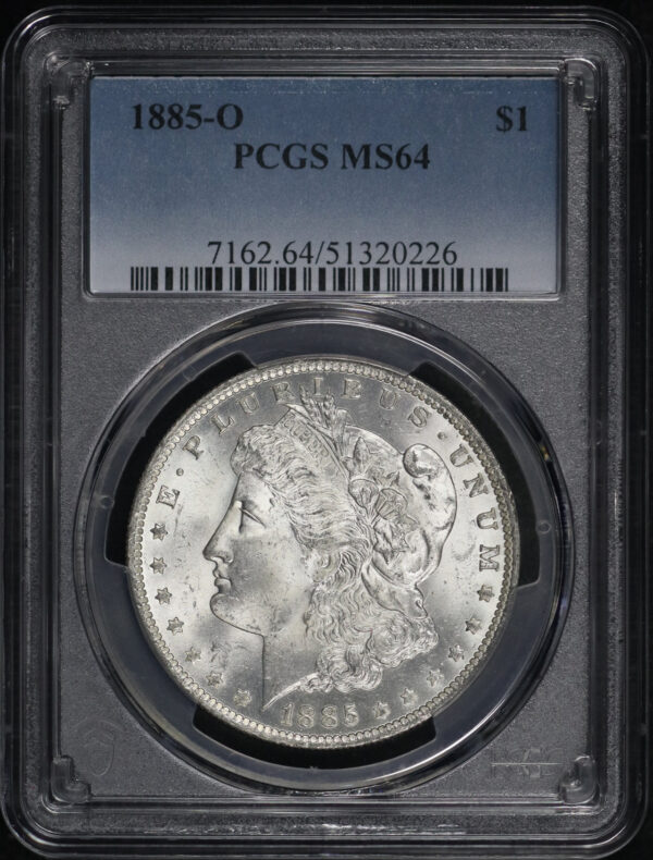 Obverse of this 1885-O Morgan Dollar PCGS MS-64