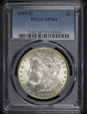 Obverse of this 1885-O Morgan Dollar PCGS MS-64