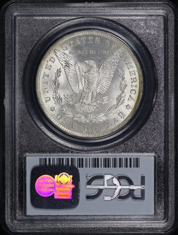 Reverse of this 1885-O Morgan Dollar PCGS MS-64 Blue, Green, & Violet Obverse Toning
