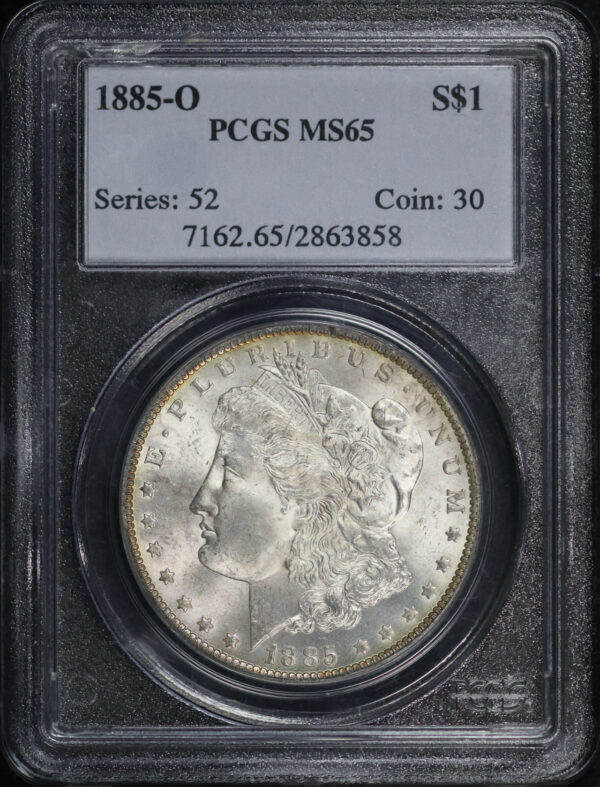 Obverse of this 1885-O Morgan Dollar PCGS MS-65