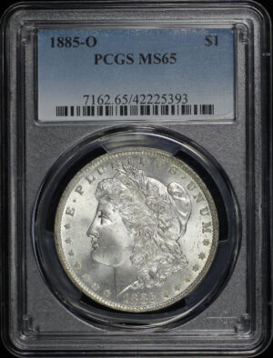Obverse of this 1885-O Morgan Dollar PCGS MS-65