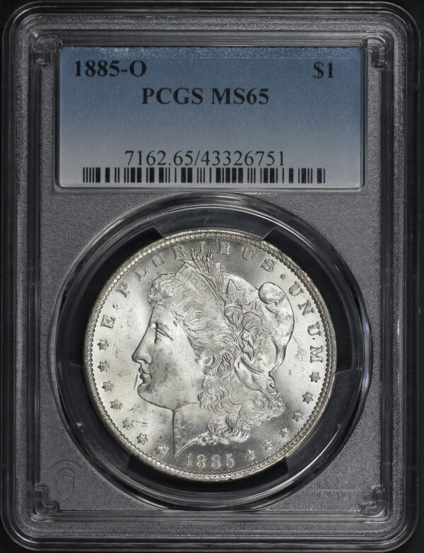 Obverse of this 1885-O Morgan Dollar PCGS MS-65