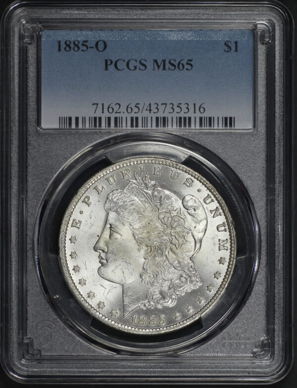 Obverse of this 1885-O Morgan Dollar PCGS MS-65