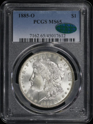 Obverse of this 1885-O Morgan Dollar PCGS MS-65 CAC