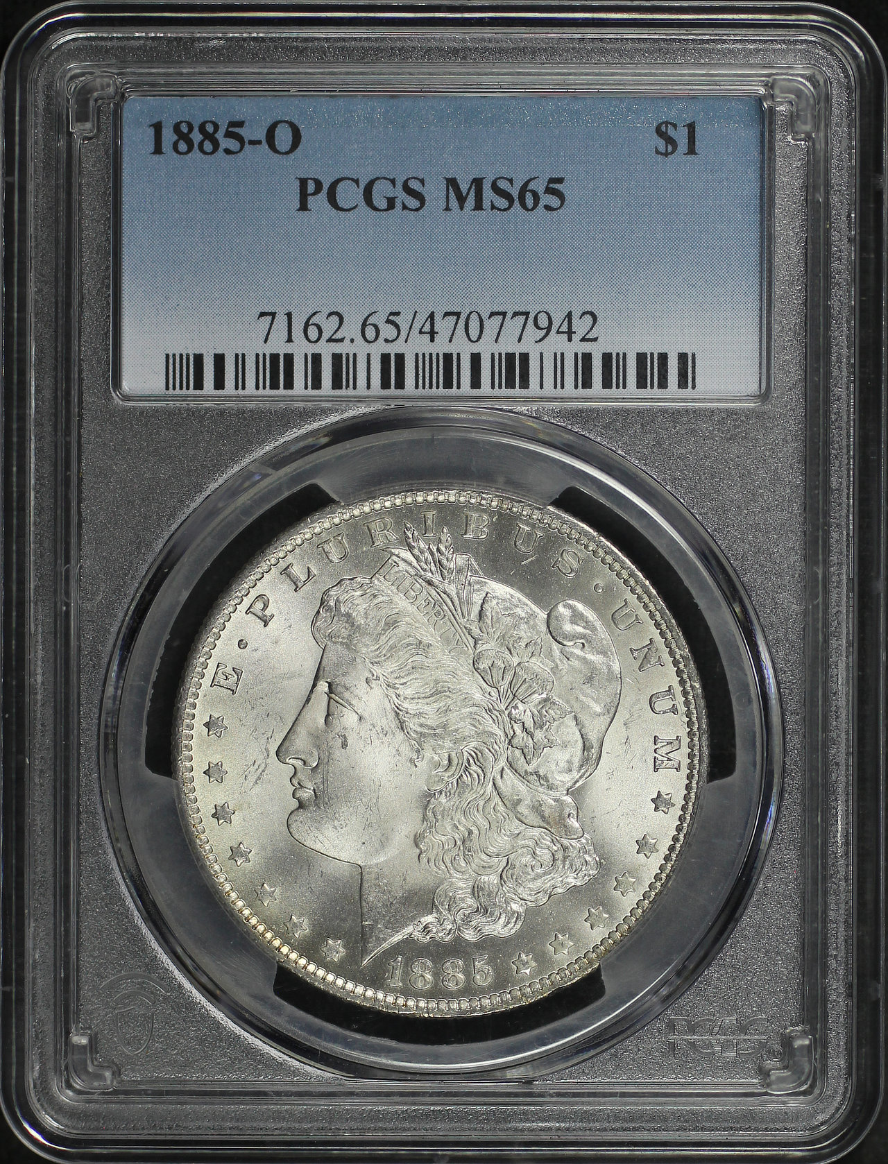 Obverse of this 1885-O Morgan Dollar PCGS MS-65
