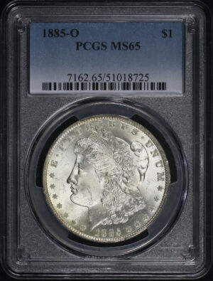 Obverse of this 1885-O Morgan Dollar PCGS MS-65