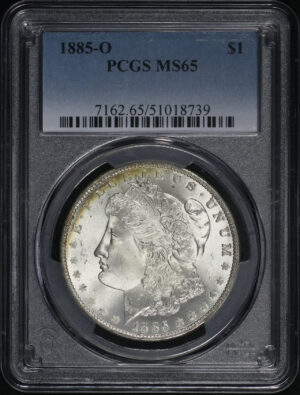 Obverse of this 1885-O Morgan Dollar PCGS MS-65