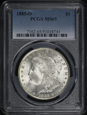 Obverse of this 1885-O Morgan Dollar PCGS MS-65