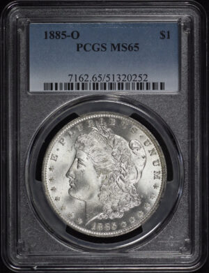 Obverse of this 1885-O Morgan Dollar PCGS MS-65