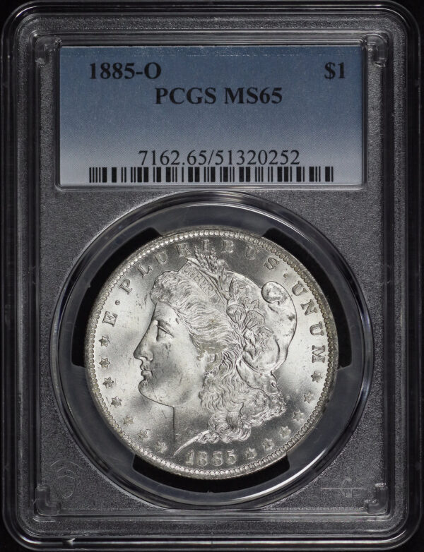 Obverse of this 1885-O Morgan Dollar PCGS MS-65