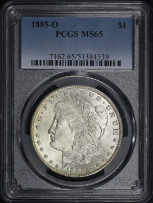 Obverse of this 1885-O Morgan Dollar PCGS MS-65