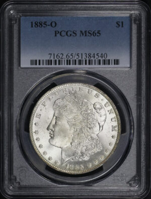 Obverse of this 1885-O Morgan Dollar PCGS MS-65