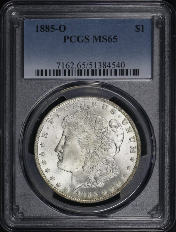 Obverse of this 1885-O Morgan Dollar PCGS MS-65