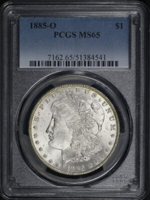 Obverse of this 1885-O Morgan Dollar PCGS MS-65