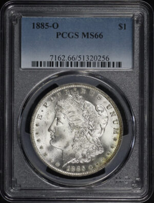 Obverse of this 1885-O Morgan Dollar PCGS MS-66