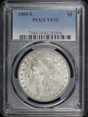 Obverse of this 1885-S Morgan Dollar PCGS VF-35