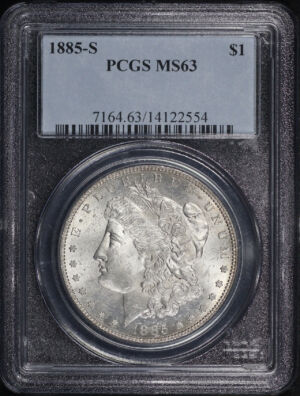 Obverse of this 1885-S Morgan Dollar PCGS MS-63